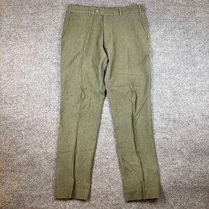 Taylor Stitch Telegraph Trouser Mens 33 (34x22) Green Wool Linen Dress Pants